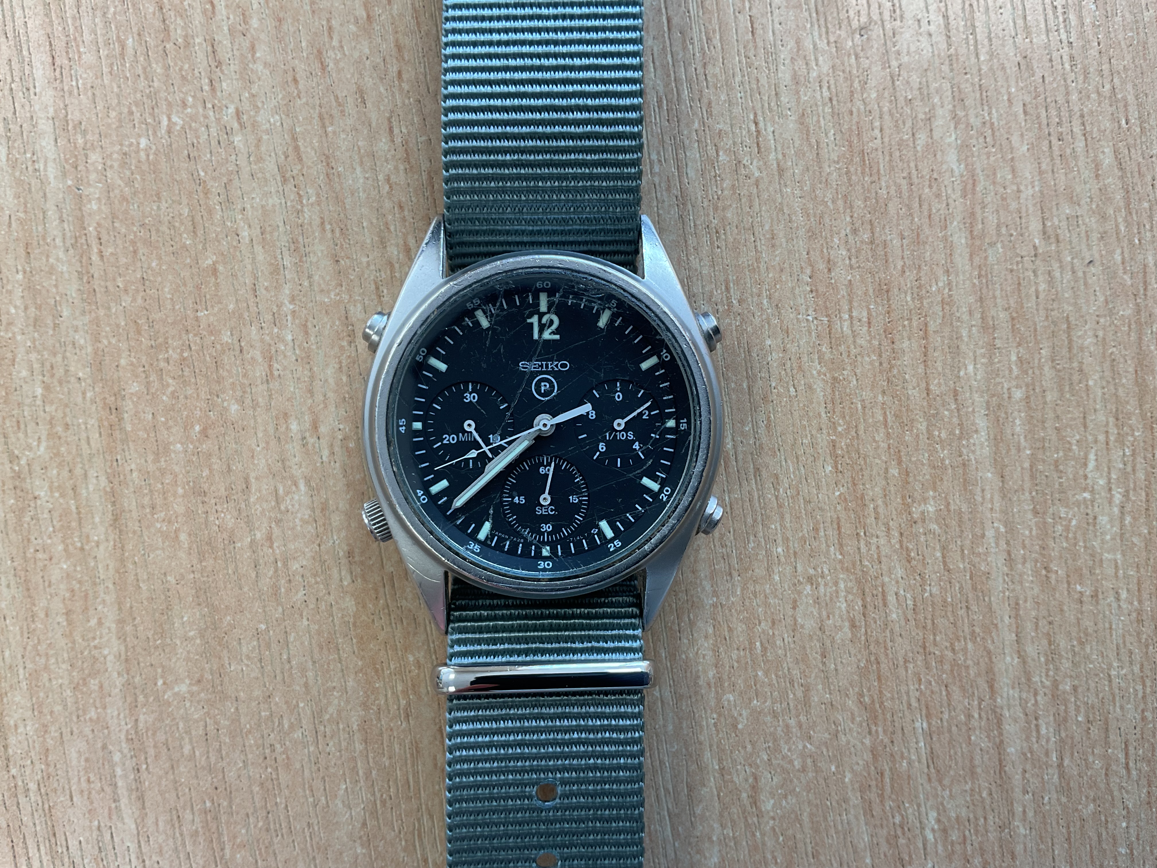 Rare Seiko Gen 1 Pilots Chrono RAF Harrier Force Issue, Sn° 8787, Date 1989, from MOD - photo 1