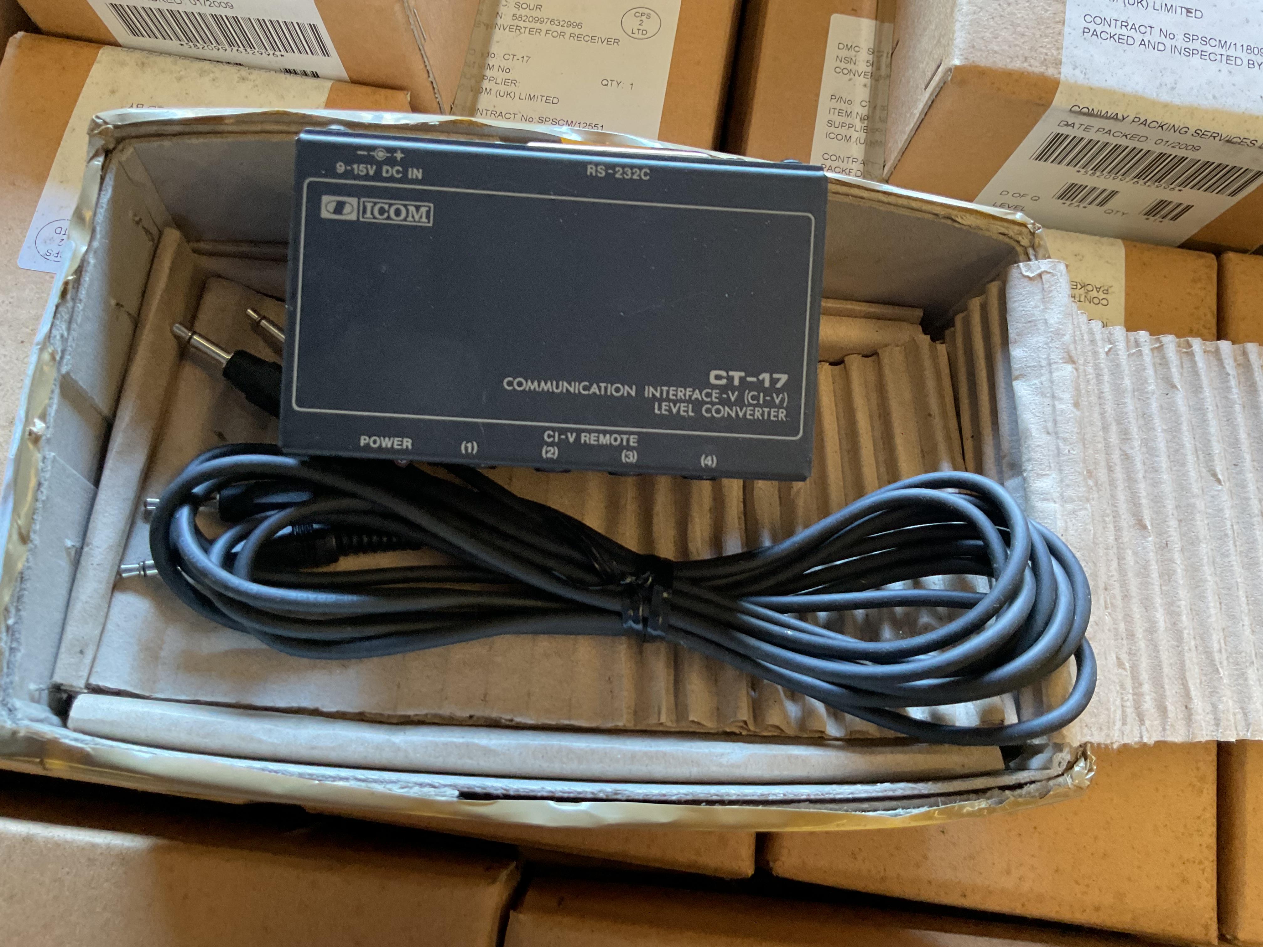1x Triwall Box 250x New Unissued Icom CT-17 Communication Interface Units c/w Cables, from MOD - photo 1