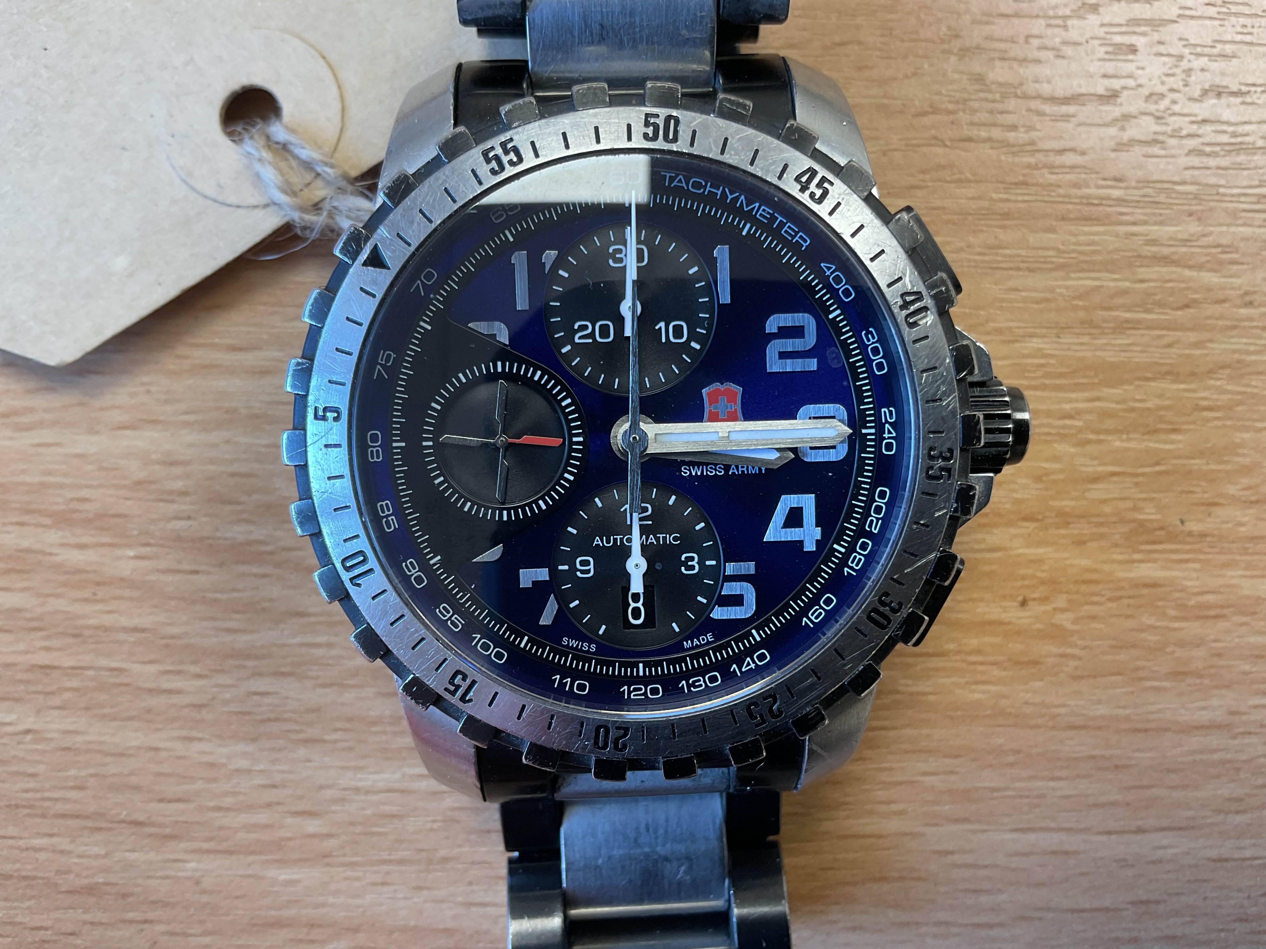V Rare Victorinox Swiss Army Stainless Steel Automatic Water Proof Pilots Chrono, Original Bracelet - photo 1