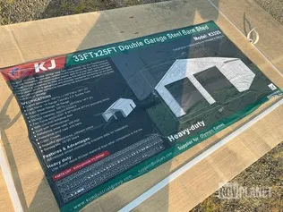 KJ K3325 Double Garage Steel Barn Shed - Unused