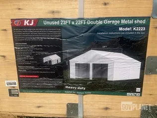 KJ K2223 Double Garage Metal Shed - Unused