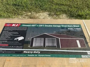 KJ K4525G Double Garage Steel Barn Shed - Unused
