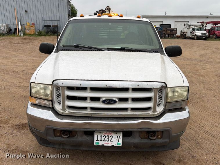 2000 Ford F250 Super Duty Crew Cab Dump Flatbed Pickup Truck - photo 2