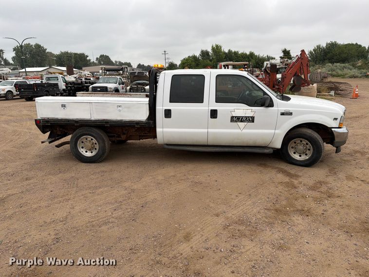 2000 Ford F250 Super Duty Crew Cab Dump Flatbed Pickup Truck - photo 4