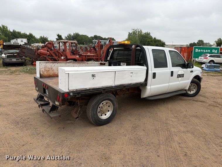 2000 Ford F250 Super Duty Crew Cab Dump Flatbed Pickup Truck - photo 5
