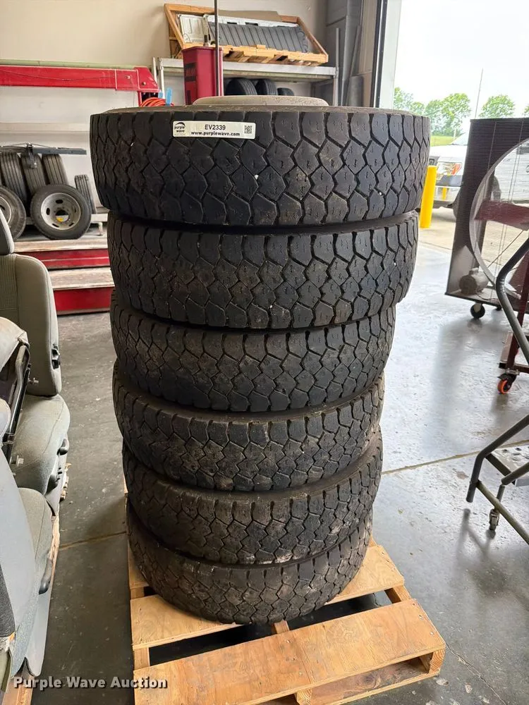 (6) Goodyear 225/70R19.5 Tires And Wheels