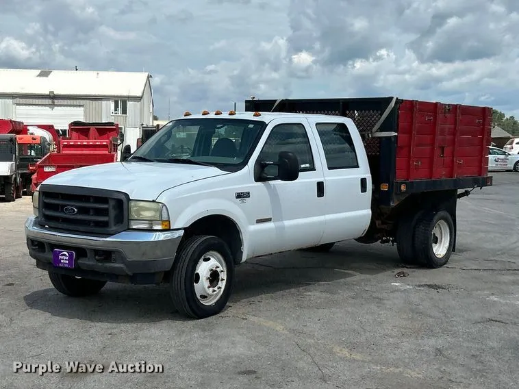 2003 Ford F450 Super Duty XL Crew Cab Dump Flatbed Truck
