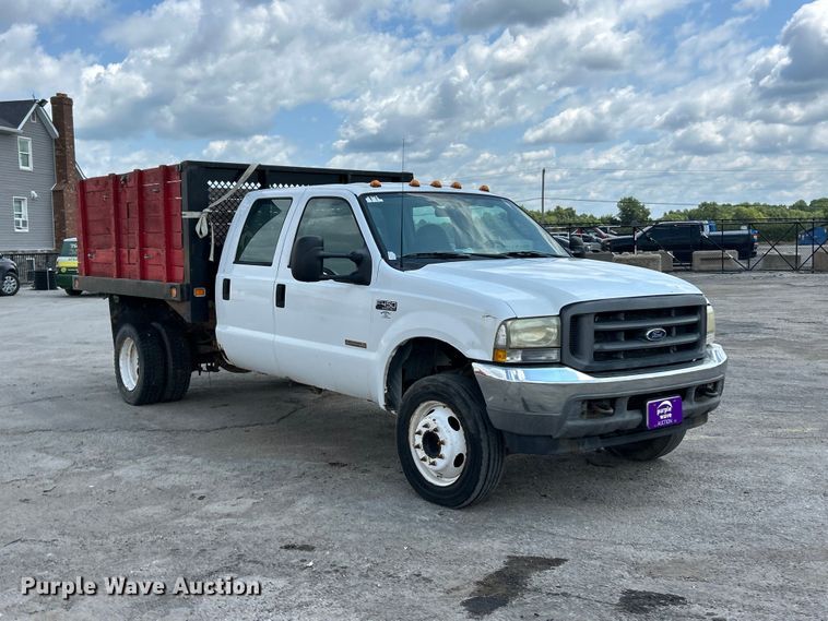 2003 Ford F450 Super Duty XL Crew Cab Dump Flatbed Truck - photo 3