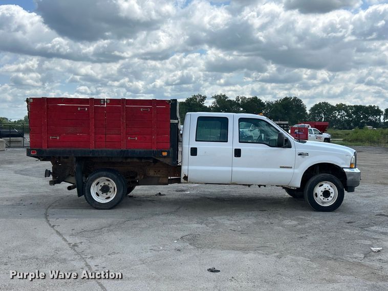 2003 Ford F450 Super Duty XL Crew Cab Dump Flatbed Truck - photo 4