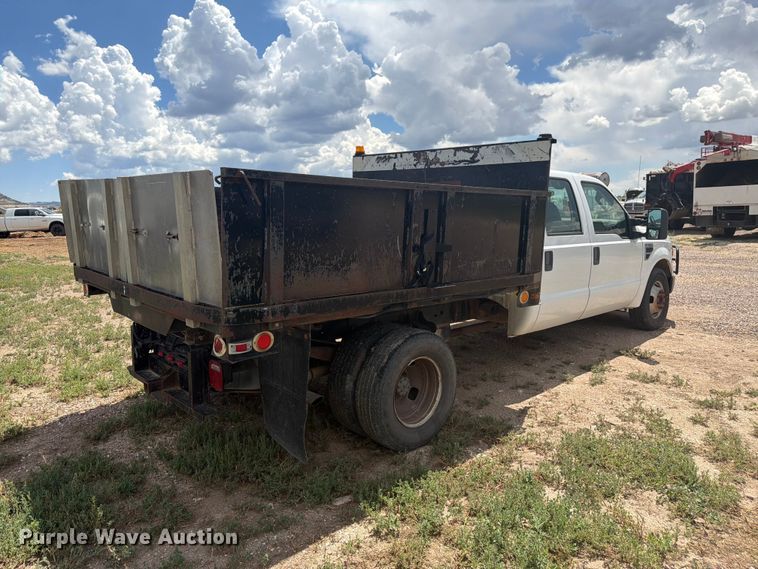 2008 Ford F350 Super Duty Crew Cab Dump Flatbed Pickup Truck - photo 5