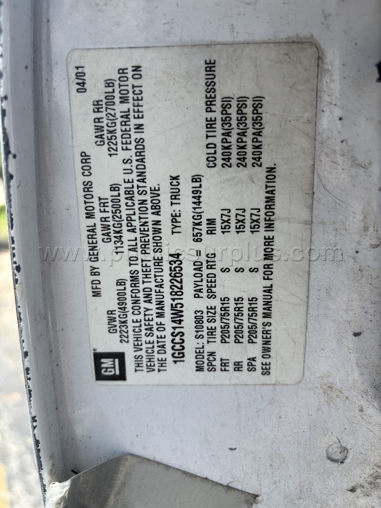 2001 Chevrolet S10 (20425) — photo 1