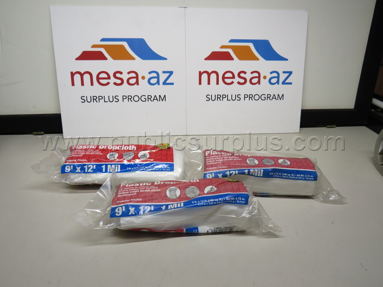Lot of 3 Plastic Dropcloths — photo 1