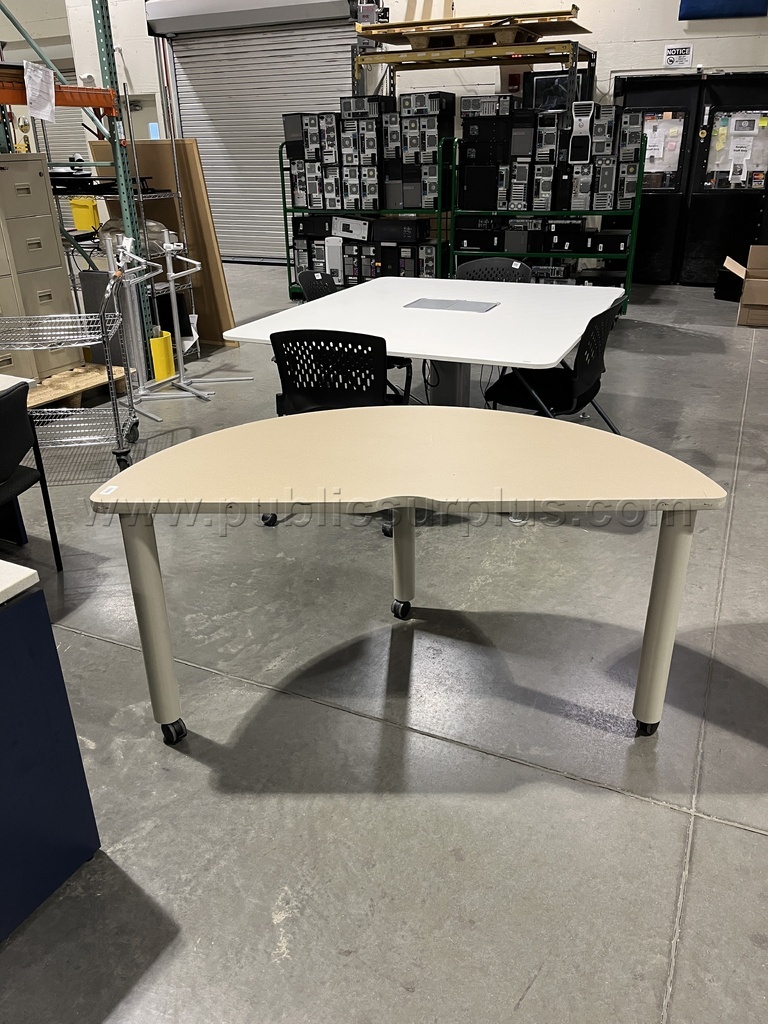 Set of Rolling Half Circle Tables-Row2-DM — photo 1