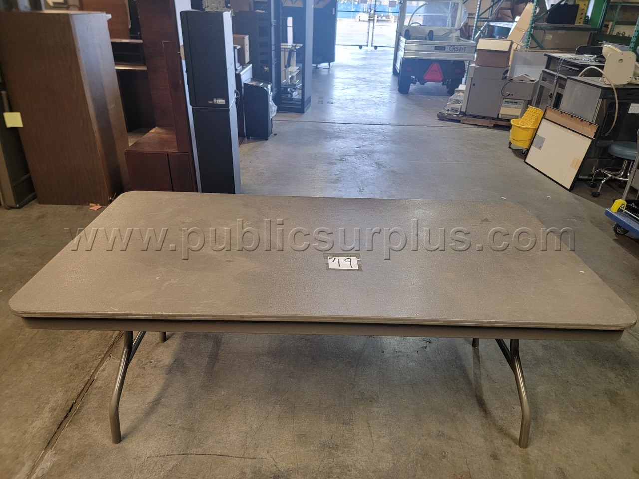 #49 Grey Rectangular Folding Table (6ftL x 3ftW x 2.5ftH) — photo 1