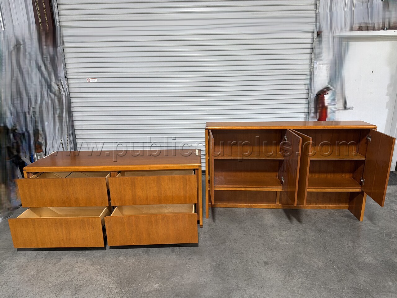 OFFICE CREDENZA & STORAGE CABINET SET — photo 1