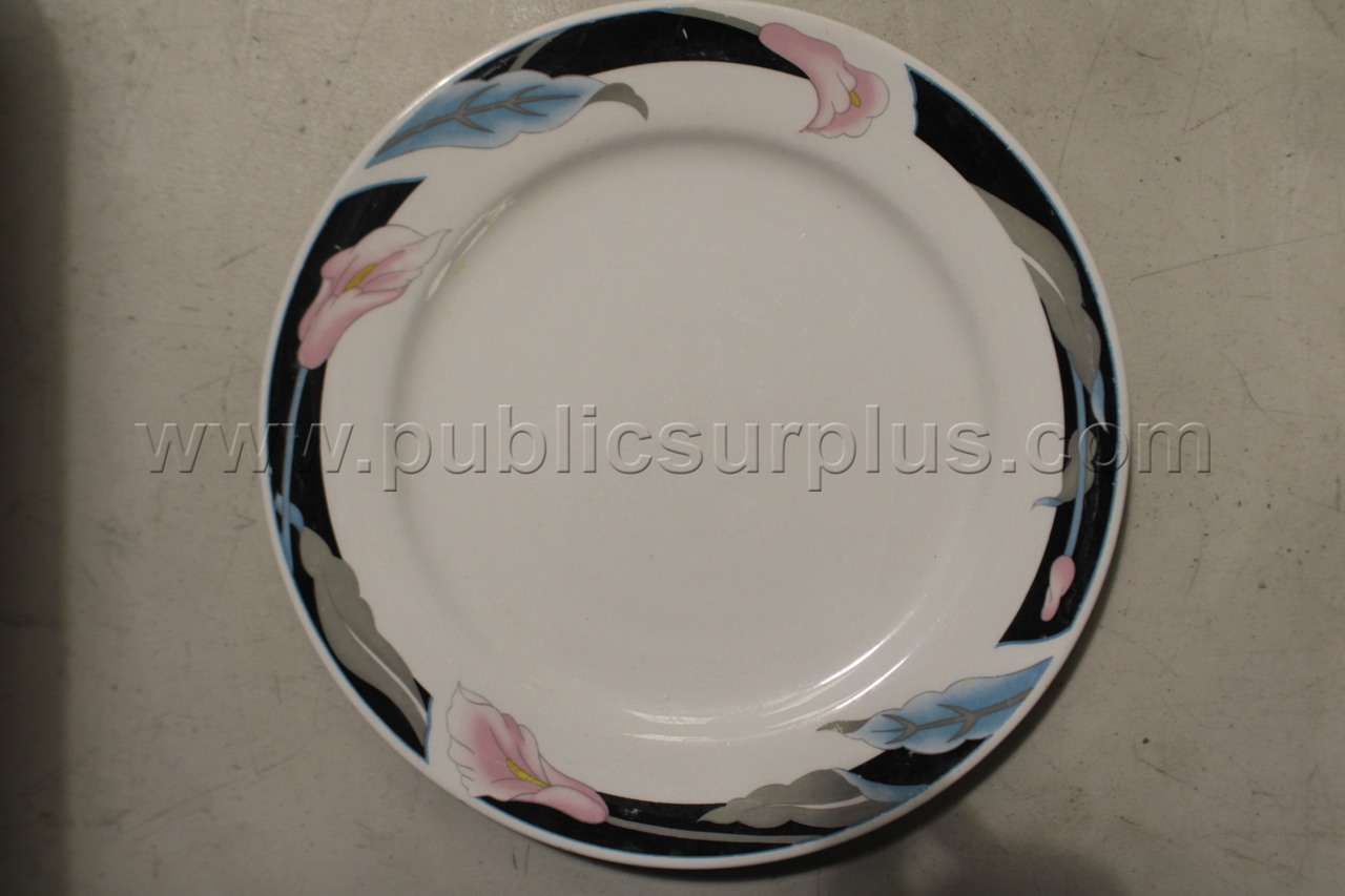 Quantity-3 pink and blue flower design plates — photo 1