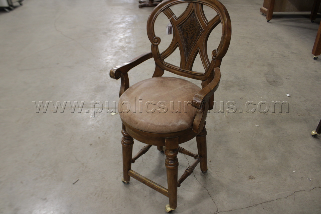 Wooden Swivel Bar Stool — photo 1