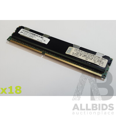 Micron 4GB ECC DDR3 10600R RDIMM RAM - Lot of 18 - photo 1