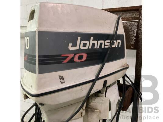 Johnson 70 Outboard Motor with Wheeled Stand - photo 1