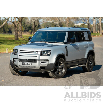 12/2021 Land Rover Defender 110 P400 SE (AWD) L663 MY22 4d Wagon Hakuba Silver Metallic Turbo 3.0L - MHEV