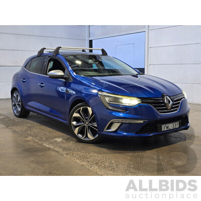9/2017 Renault Megane GT-Line BFB MY17 5d Hatchback Iron Blue Turbo 1.2L