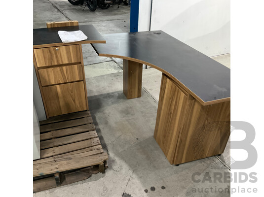 J.BURROWS Washington Corner Workstation and Two Metal Filing Cabinets - photo 1