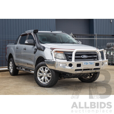 5/2015 Ford Ranger Wildtrak 3.2 (4x4) PX Crew Cab Utility Highlight Silver Metallic Turbo Diesel 3.2L