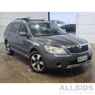 5/2012 Skoda Octavia Scout Premium 103 TDI (4x4) 1Z MY12 4d Wagon Anthracite Grey Metallic Turbo Diesel 2.0L
