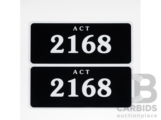 ACT 4-Digit Number Plate - 2168 - photo 1