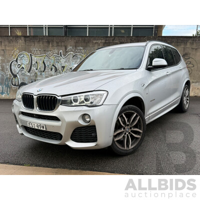 10/2016 Bmw X3 xDRIVE20d 4WD M Sport F25 MY16 4D Wagon Silver Turbo Diesel 2.0L