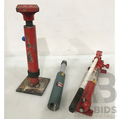 HAFCO Hydraulic Pull Ram, Hydraulic Body-Frame Repair Kit, and Car Stand