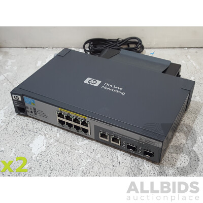 HP (J9562A) 2915-8G PoE 8-Port Gigabit Ethernet Switch w/ Power Supply - Lot of Two - photo 1