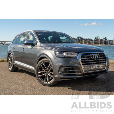 07/2017 Audi SQ7 TDI Quattro (AWD) 4M 4d Wagon Daytona Gray Pearlescent Twin Turbo Diesel V8 4.0L