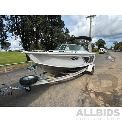 NO RESERVE - 2025 Quintrex 481 Cruiseabout, 75hp Mercury 4 stroke, 25 hours