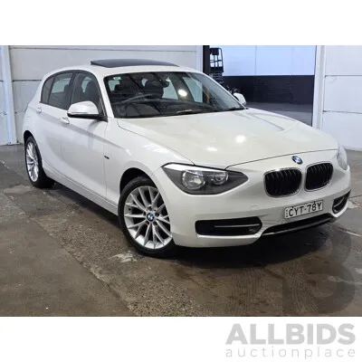 2/2015 BMW 116i Sport F20 MY15 5d Hatchback Mineral White Metallic Turbo 1.6L
