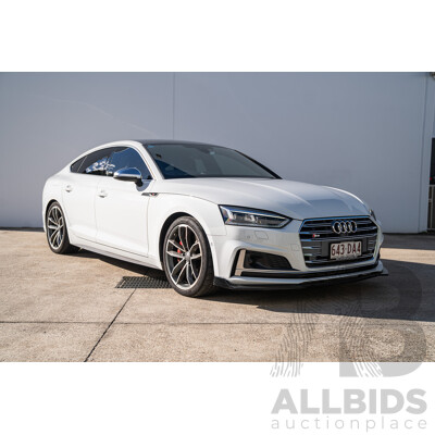 06/2018 Audi S5 Sportback Quattro (AWD) F5 MY18 4d Sedan Glacier White Turbo 3.0L