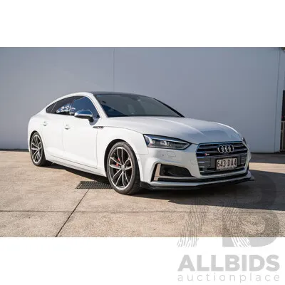 06/2018 Audi S5 Sportback Quattro (AWD) F5 MY18 4d Sedan Glacier White Turbo 3.0L