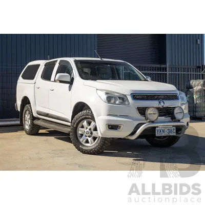 11/2014 Holden Colorado LT (4x4) RG MY15 Crew Cab P/Up Summit White Turbo Diesel 2.8L