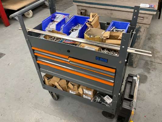 Mobile Metal Trolley & Contents - photo 1