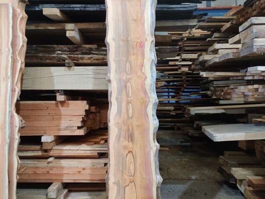 Yew Live Edge Slab 2200mm Long x 280mm Ave Width x 40mm Thick