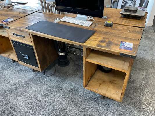 Rustic Wooden Double Pedestal Desk - photo 1