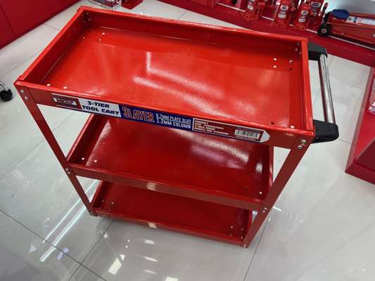 New Heavy-Duty Metal 3-Tier Rolling Tool Cart with Handle and Braked Wheels - photo 1