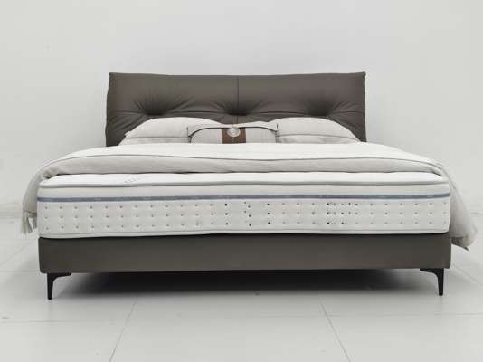Boxed New High-Quality Designer Leather Super King Bed in Mink Leather - photo 1
