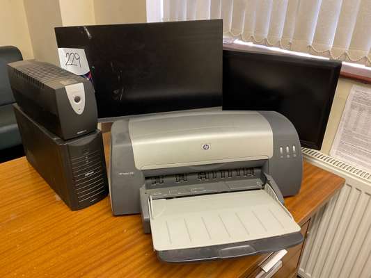 HP Deskjet 1280 Printer, 2 Trust UPS Units, 2 Monitors - photo 1