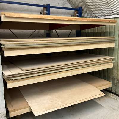 Industrial 4 Shelf Racking C/W Sheets of Various Boards - photo 1