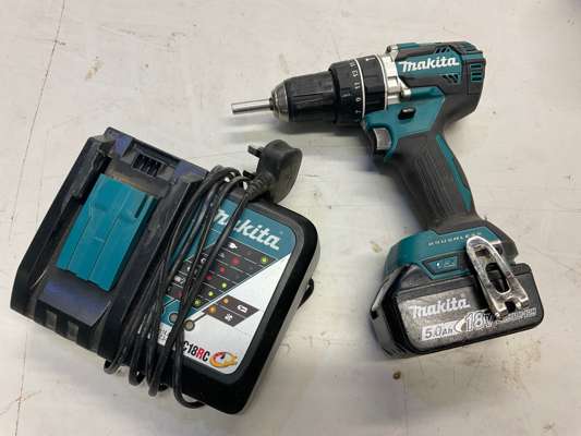 Makita DHP484 Cordless Combi Drill c/w 18V Lithium Ion Battery & Charger — photo 1