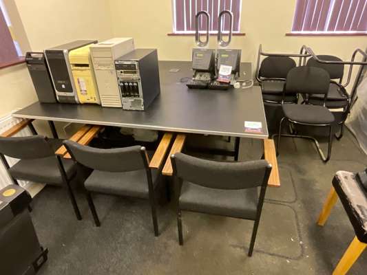 2 x Metal Frame Tables & 14 Various Chairs - photo 1