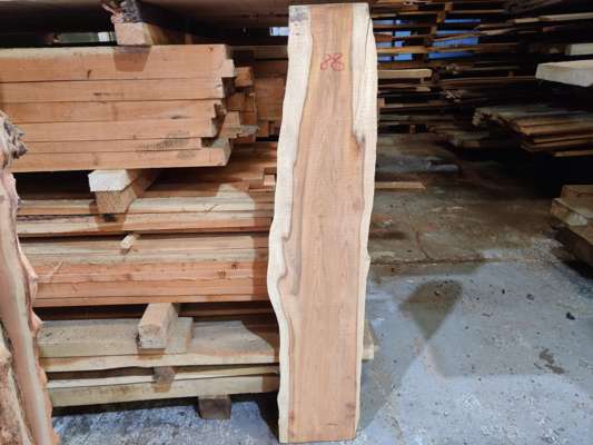 Yew Live Edge Slab 1290mm Long x 220mm Ave Width x 35mm Thick - photo 1