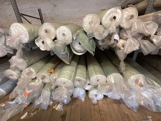 Approx 54 Rolls Various Fabric in Bay of Racking - photo 1