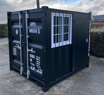 Unused 7ft Black Container with Side Door & Window - photo 1